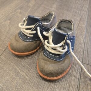 kids Shoes in Navy and Tan